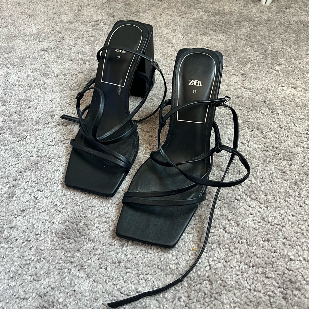 Zara Strappy Block Heel